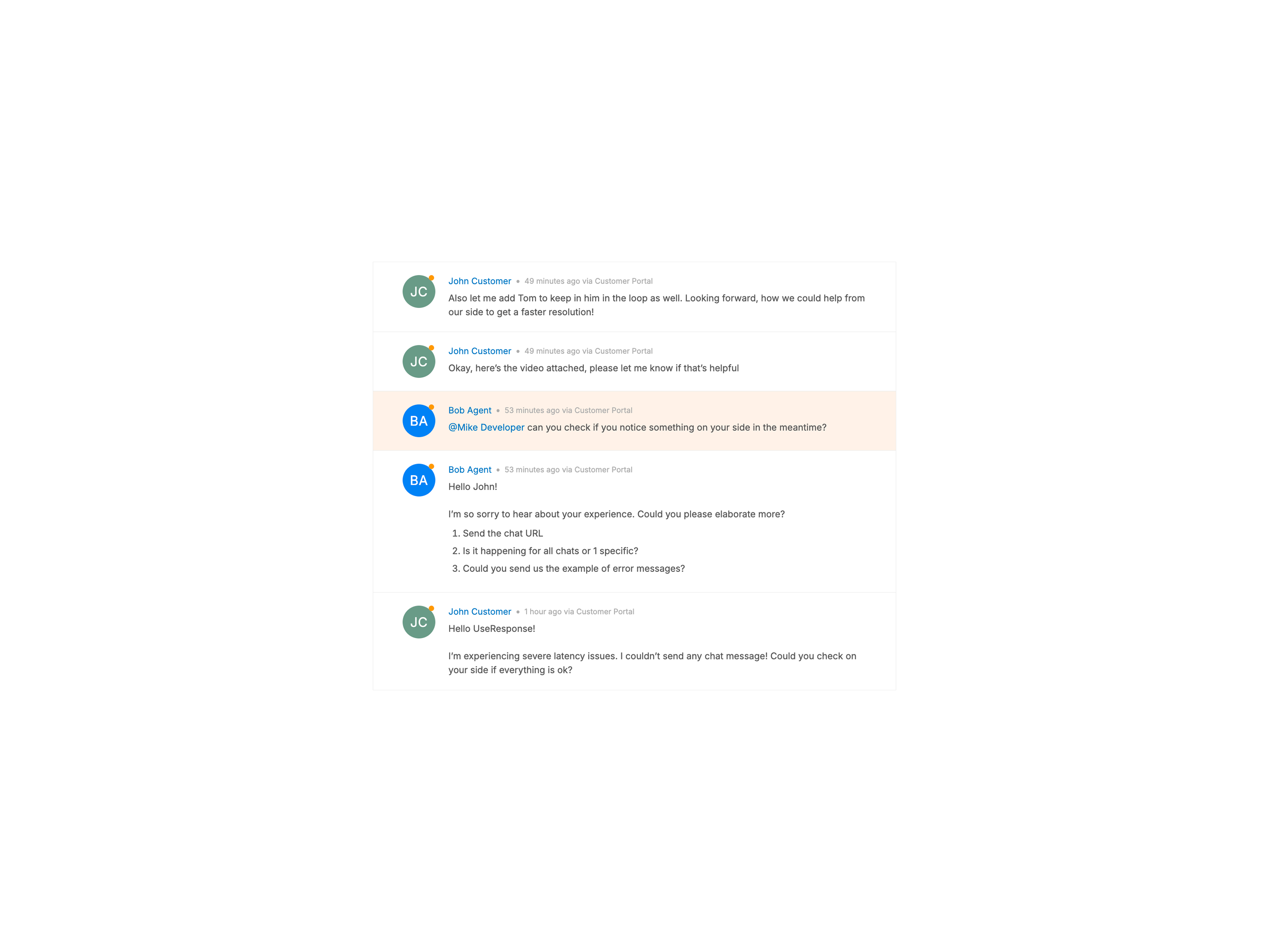 Object view before activity log