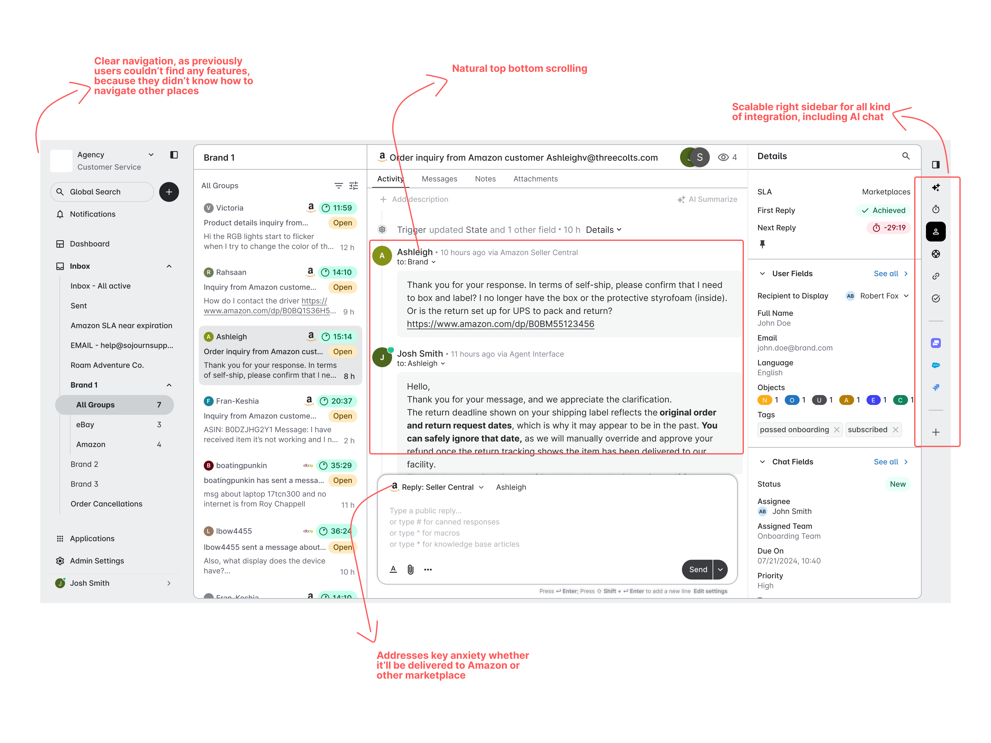 Object view after redesign — annotated
